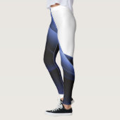 Leggings Légendes Abstraites bleues et blanches (Gauche)
