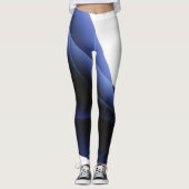 Leggings Légendes Abstraites bleues et blanches (Devant)