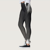 Leggings Légendes Abstraites en noir et blanc (Gauche)