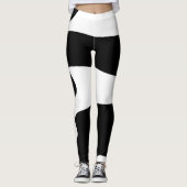 Leggings Légendes Abstraites en noir et blanc (Devant)