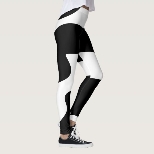 Leggings Légendes Abstraites en noir et blanc (Droite)
