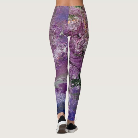 Leggings Légendes Abstraites pourpres funky (Dos)