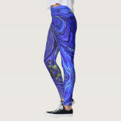 Leggings Légendes Abstraites Vert Bleu (Gauche)
