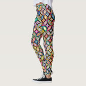 Leggings légendes aux fleurs géométriques colorées (Gauche)