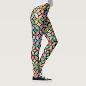 Leggings légendes aux fleurs géométriques colorées (Droite)