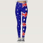 Leggings Légendes avec drapeau d'Australie (Devant)