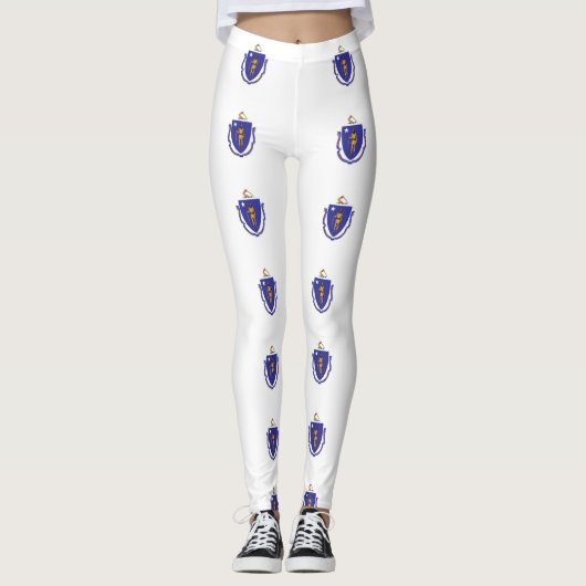 Leggings Légendes avec drapeau de l'Etat du Massachusetts,  (Devant)