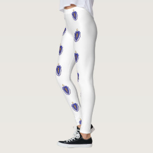 Leggings Légendes avec drapeau de l'Etat du Massachusetts,