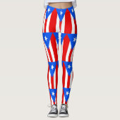 Leggings Légendes avec drapeau de Porto Rico, USA (Devant)