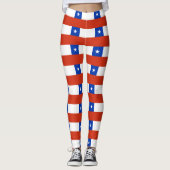 Leggings Légendes avec drapeau du Chili (Devant)
