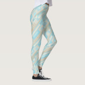 Leggings Légendes beiges bleues à motifs géométriques (Droite)