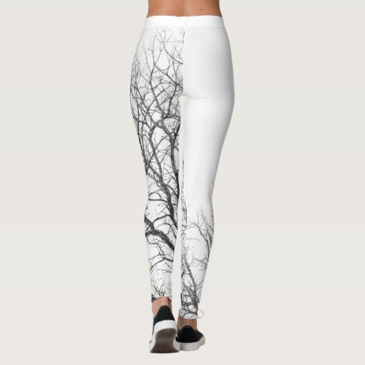 Leggings Légendes blanches avec branches d'arbres. (Dos)