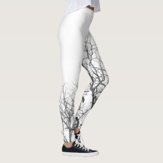 Leggings Légendes blanches avec branches d'arbres. (Droite)