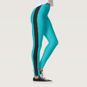 Leggings Légendes bleues turquoises Bande latérale noire Ch (Droite)