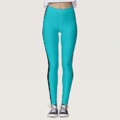 Leggings Légendes bleues turquoises Bande latérale noire Ch (Devant)