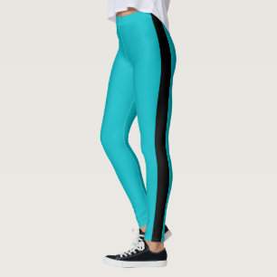 Leggings Légendes bleues turquoises Bande latérale noire Ch