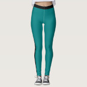 Leggings Légendes bleues turquoises Bande latérale noire Ch (Devant)