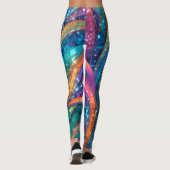 Leggings Légendes brillantes de la séquence multicolore (Dos)