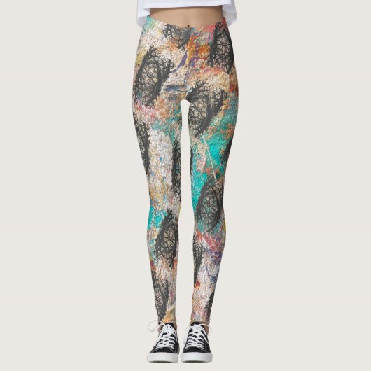 Leggings légendes colorées uniques (Devant)