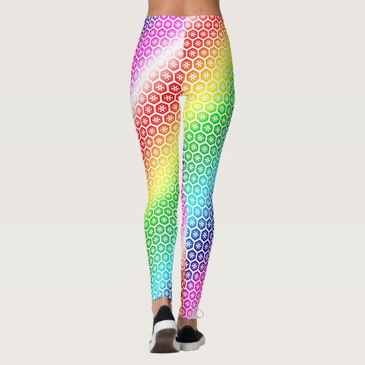 Leggings Légendes - Couleurs arc-en-ciel en graphisme blanc (Dos)