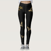 Leggings Légendes d'abeille noire et d'or superbes (Devant)