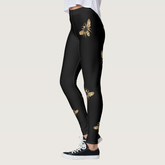 Leggings Légendes d'abeille noire et d'or superbes (Gauche)