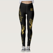 Leggings Légendes d'abeille noire et d'or superbes  (Devant)