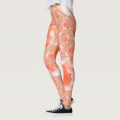 Leggings Légendes dans un design pêche et crème fleuri (Gauche)