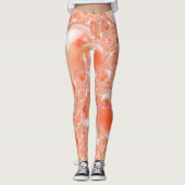Leggings Légendes dans un design pêche et crème fleuri (Devant)