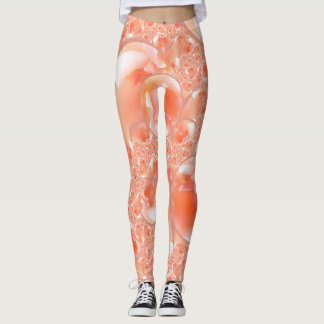 Leggings Légendes dans un design pêche et crème fleuri