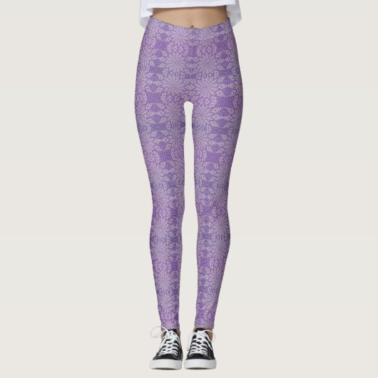 Leggings Légendes d'apparence de Crochet pourpre - HAMbyWG (Devant)