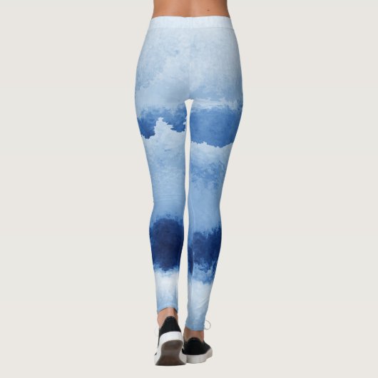 Leggings Légendes d'aquarelle bleue (Dos)