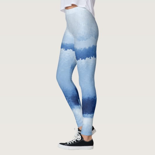 Leggings Légendes d'aquarelle bleue (Gauche)
