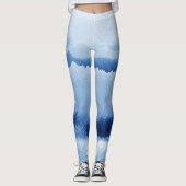 Leggings Légendes d'aquarelle bleue (Devant)
