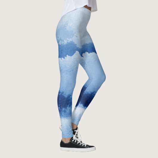 Leggings Légendes d'aquarelle bleue (Droite)