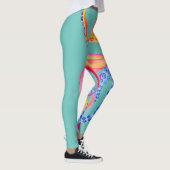 Leggings Légendes d'aquarelle de pieuvre Turquoise moyenne (Droite)