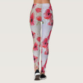 Leggings Légendes d'aquarelle florale de pavot rouge (Dos)