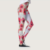 Leggings Légendes d'aquarelle florale de pavot rouge (Droite)