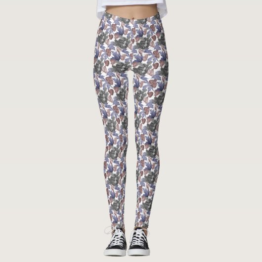 Leggings Légendes d'aquarelle violet/gris/bronze (Devant)