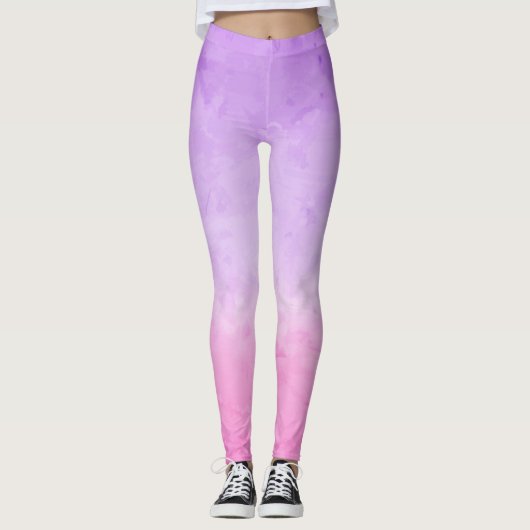 Leggings Légendes d'aquarelle violette (Devant)