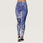 Leggings Légendes d'art Abstrait funky - Bleu et blanc (Dos)