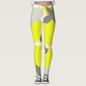 Leggings Légendes d'art Abstraites peintes en gris jaune pa (Devant)
