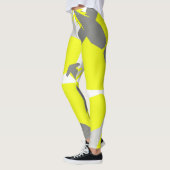 Leggings Légendes d'art Abstraites peintes en gris jaune pa (Gauche)
