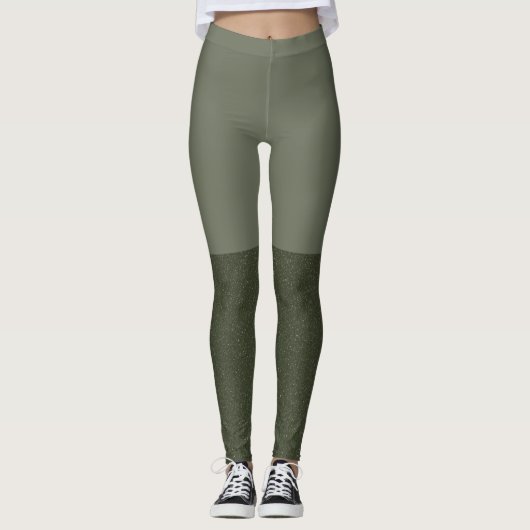 Leggings Légendes de blocs verts de mousse avec pattes text (Devant)