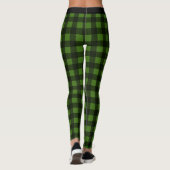 Leggings Légendes de Buffalo Plaid de Black and Green Check (Dos)