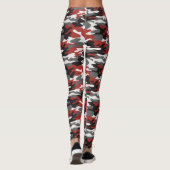 Leggings Légendes de camouflage gris, rouge, noir et blanc (Dos)