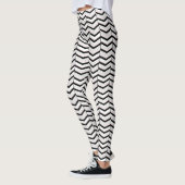 Leggings Légendes de Chevron noir blanc et blanc (Gauche)
