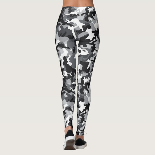Leggings Légendes de conception Camo noir et blanc (Dos)