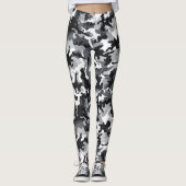 Leggings Légendes de conception Camo noir et blanc (Devant)