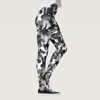 Leggings Légendes de conception Camo noir et blanc